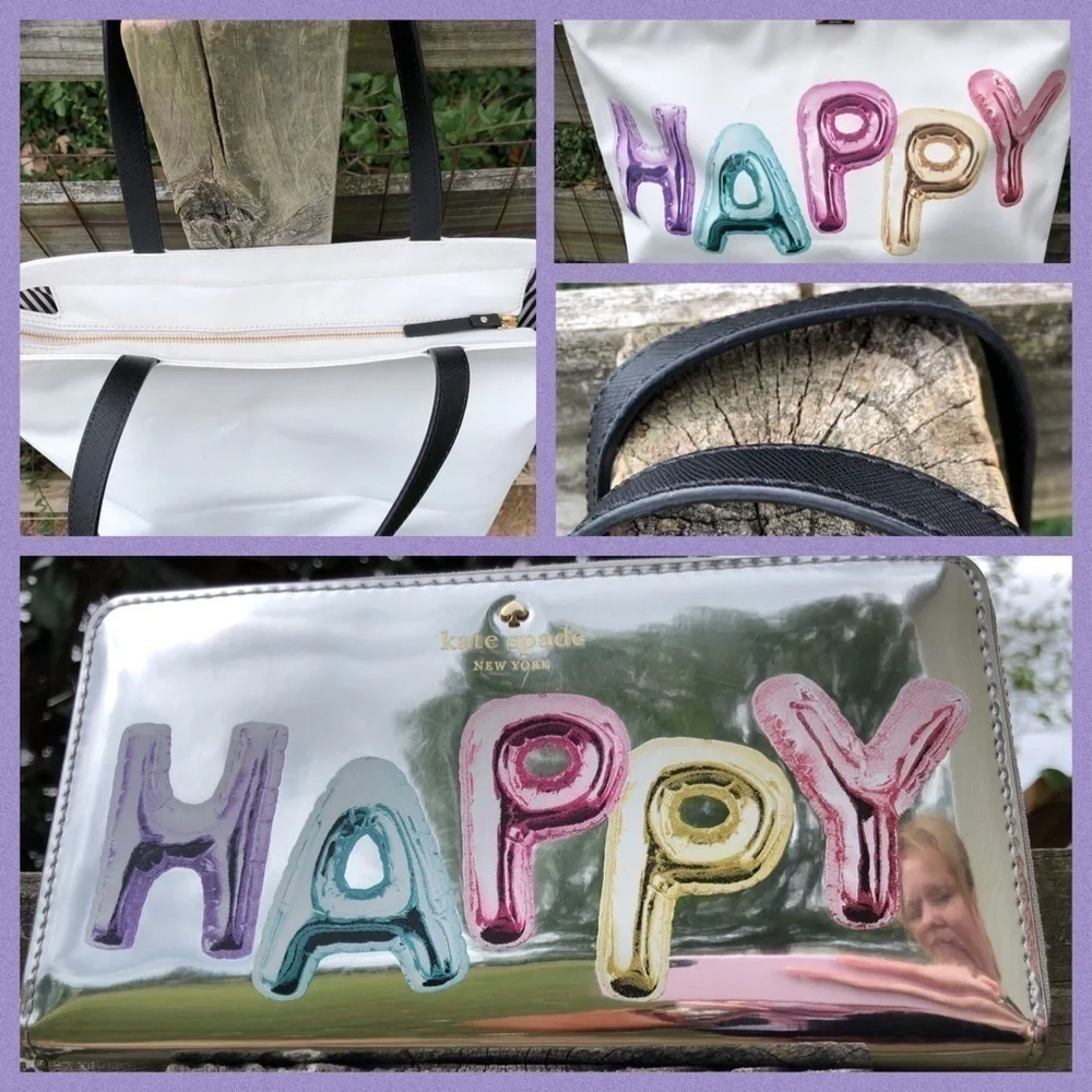 ♠️Rare Kate Spade Happy Tote & Wallet Balloon Set